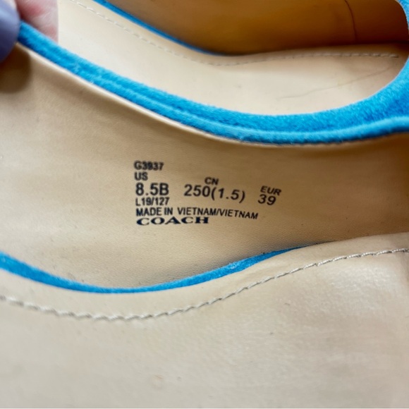 Coach Women’s Sz 8.5B Waverly Pumps in Light Blue Suede Heels Wedding Bride - Picture 8 of 16